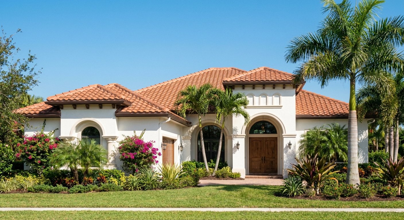 Beautiful Florida home with clay tile roof